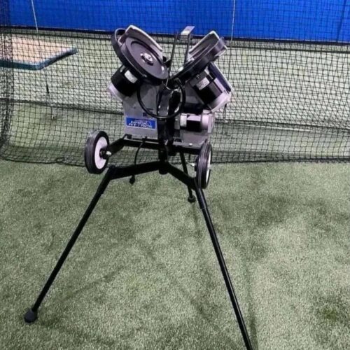 Hack Attack pitching machine and solo automatic feeder